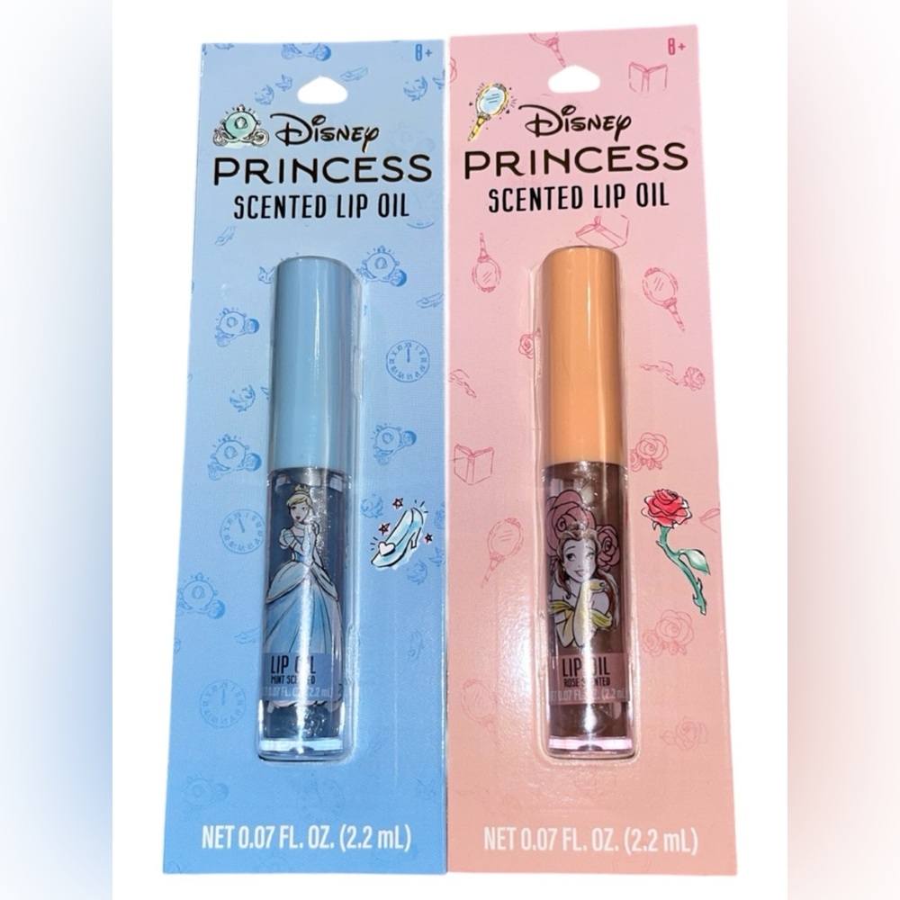 Set2👄Disney Princess Lip Oil Set - Blue and Pink